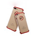 Wholesale iPhone 7 Plus Metallic Electroplate Style Clear Case (Gold)